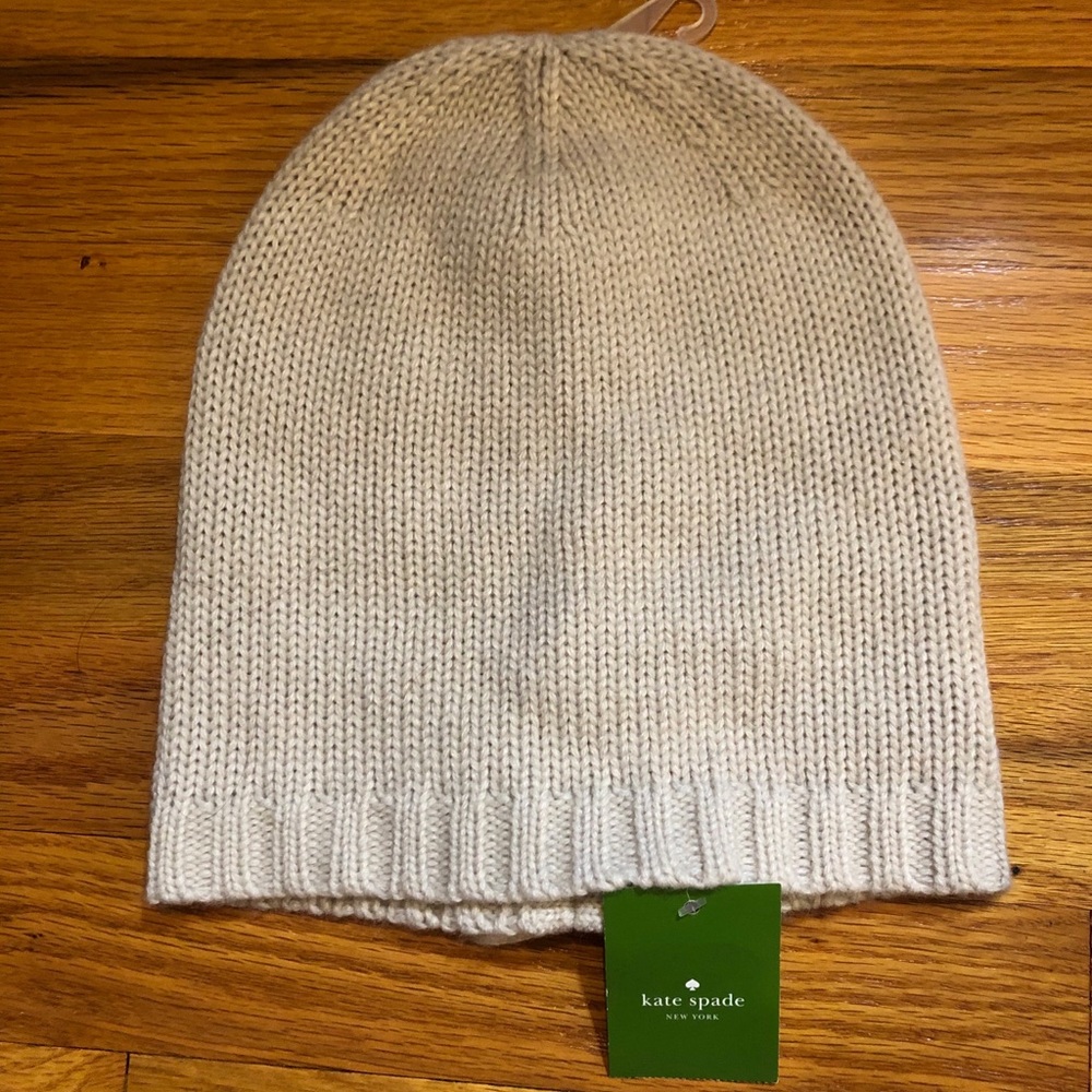 NWT Kate Spade Gathered Bow Beanie in Cream
